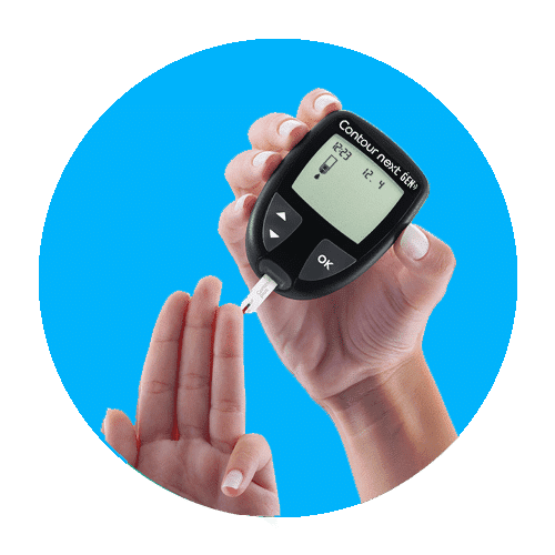 Let the blood drop be sipped into the test strip.